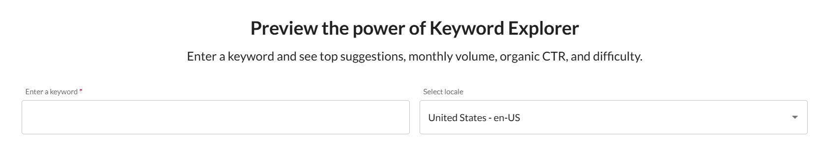Moz keyword explorer