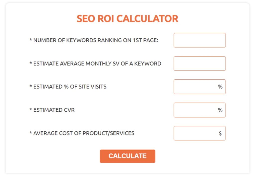 online SEO ROI calculator